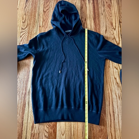 Dolce & Gabbana Black Cashmere Knit Hoodie DG Logo Made in Italy - Medium - Picture 5 of 9